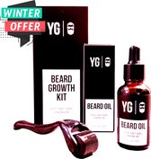 Baardgroei en Baardverzorging Set met Baardolie en Dermaroller