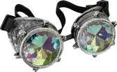 FestiLovers Caleidoscoop Spacebril - Steampunk Bril - Festival Space Bril - Zilver