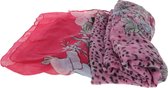 Behave accessoires - sjaal - roze - gebloemd patroon