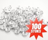 Art & Pearls - 100 rondellen - Platinum Plated - bergkristal - Anti-allergisch
