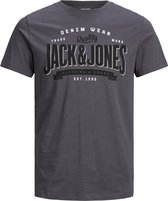 Jack & Jones Logo Tee Asphalt - Maat 6XL