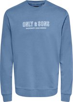 Only & Sons Dirk Trui - Mannen - blauw - wit