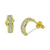 New Bling 9NBG-0396 Gouden Oorknopjes - Dames - Halve Oorring -  8,3 x 2,8  mm - 14 Karaat - Goud