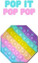 Pop IT achthoek multicolor | kleur fidget toys | TikTok 2021 | Regenboog kleur achthoek fidget