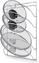 2-weg installatie Pan Deksel Houder Kastdeur, Ijzerdraad Deksel Organizer voor Kast of Muur, 5-Slot 27,5 x 43 cm Pot Deksel Opslag, Multifunctioneel Pot Deksel Rek voor Opbergen of