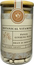 Panax Ginseng Plus - 90 capsules - 225 mg - Hoog gestandaardiseerd - Herbruikbare glazen Voorraadpot - Botanical Vitamins