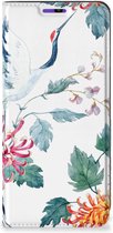 Wallet Bookcase Geschikt voor Samsung Galaxy A22 4G | M22 Telefoonhoesje Bird Flowers