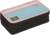 Lässig Etui Met 3 Vakken Rose Blauw Zwart
