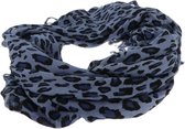 Behave accessoires - sjaal - blauw panterprint