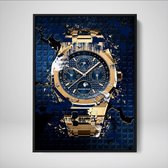 DEVICI Ingelijste Motiverende Wanddecoratie - Muurdecoratie - Audemars Piguet Royal Oak Perpetual Calendar Gold - Ingelijste Canvas Wall Art Ingelijste Wanddecoratie Kantoor Ingelijste Kunstp