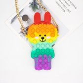 Pop it tasje - Bunny - konijn - fidget - bekend van Tik Tok - rainbow