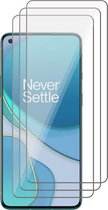 Screenprotector geschikt voor OnePlus 8T - Beschermglas Screen Protector Glas - 3 stuks