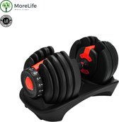 MoreLife Verstelbare Halter - Verstelbare Dumbbell - Verstelbaar Dumbbell - 24 KG Dumbbell Verstelbaar - Halter handmatig te verstellen