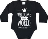 Baby rompertjes - Welcome to the world little one - maat 80 - lange mouwen - baby - baby kleding jongens - baby kleding meisje - rompertjes baby - kraamcadeau meisje - kraamcadeau