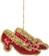 Schoenen Ornament rood/goudkl. 11,5x1,2x6,2cm