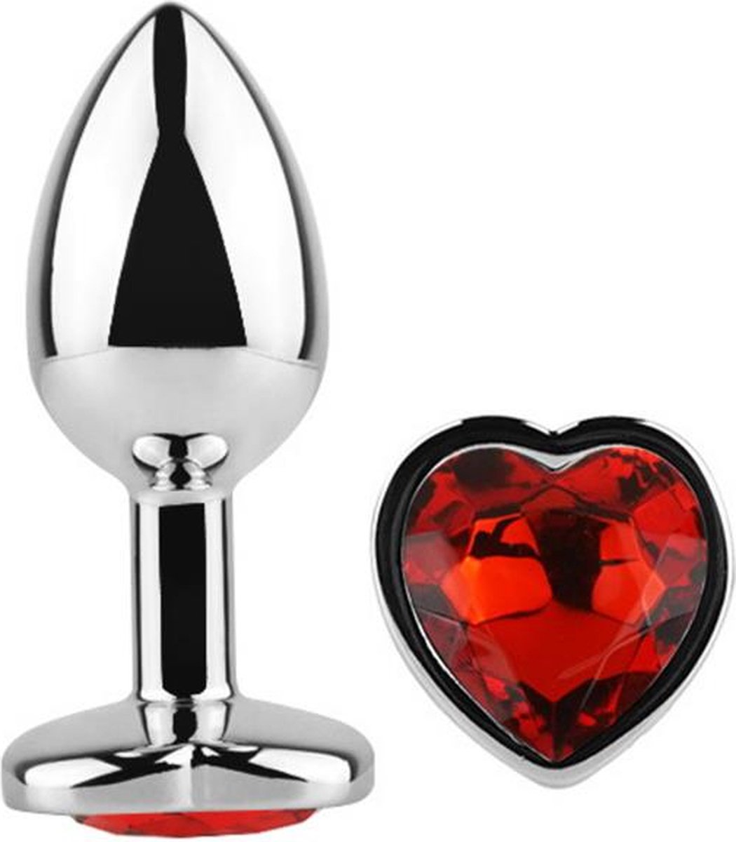 Goedkoopste Heart Shaped Butt Plug Red Scarlet Size L