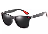 Mode zonnebril zwart met rood zonder sterkte zwarte frame- zonnebrillen - festival brillen - vakantie brillen - diverse kleuren -