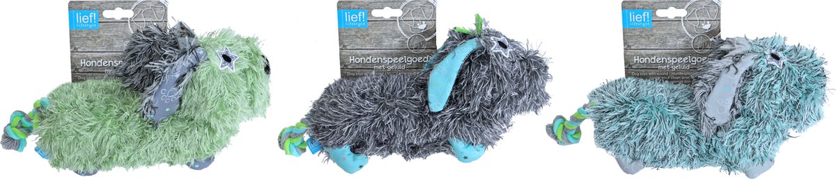 lief! Boys hondenspeelgoed - teckel met piep - Lengte: 28 cm - Kleur: assorti. - 1 STUK