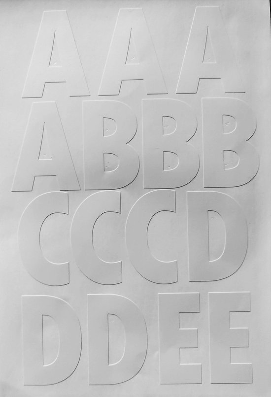 plakletters | alfabet stickers | stickervel | wit | bol.com