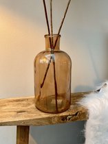 Flesvaas - Amber bruin - decoratie - Flesvaas - interieur accessoire - Glas