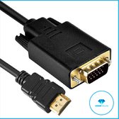 Kwalitatief Zeer Goede HDMI Male naar VGA mannelijke Kabel (1.8 Meter) 15PIN - Video Cable (Black)