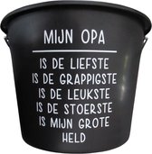 Cadeau Emmer - Mijn Opa - 12 liter - zwart - cadeau - geschenk - gift - kado - surprise - vaderdag