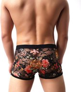 Sexy Boker Kant Met Bloemen Doorschijnend Maat XL