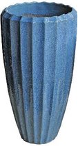 Pot de fleurs PTMD Olver - H90 x Ø48 cm - Céramique - Blauw