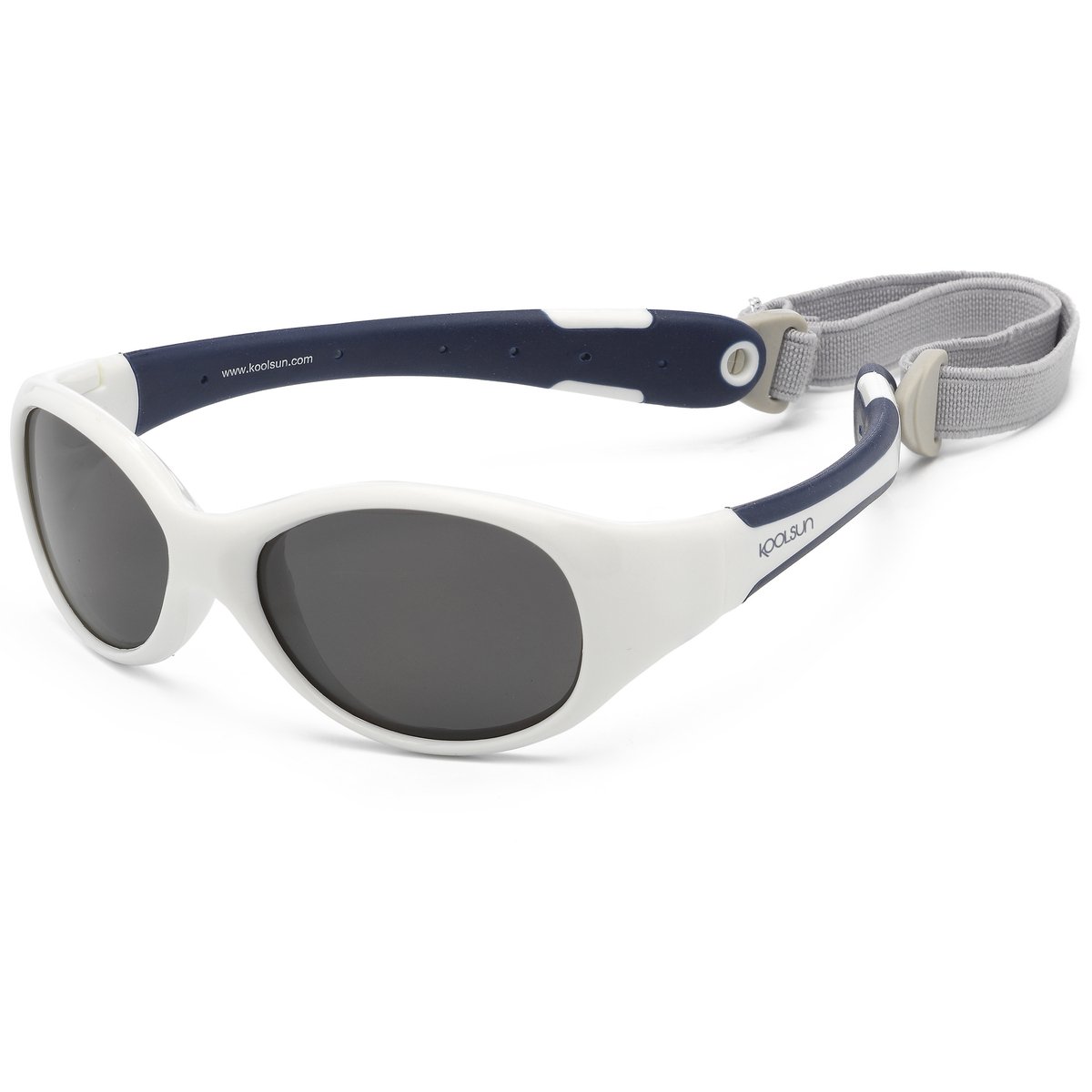 KOOLSUN - Flex - baby zonnebril - Wit Navy - 0-3 jaar - UV400 Categorie 3