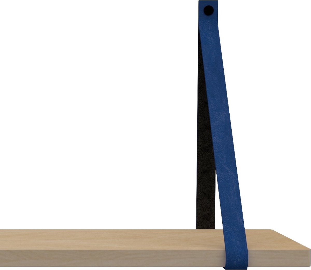 Handles and more Leren plankdragers - met sierschroeven - 100% leer – Blauw – set van 2 leren plank banden