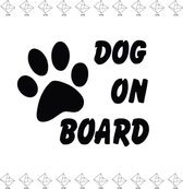 EPIN | Dog On Board Auto Sticker | Hond Aan Boord Autosticker | 15x12 CM | ZWART