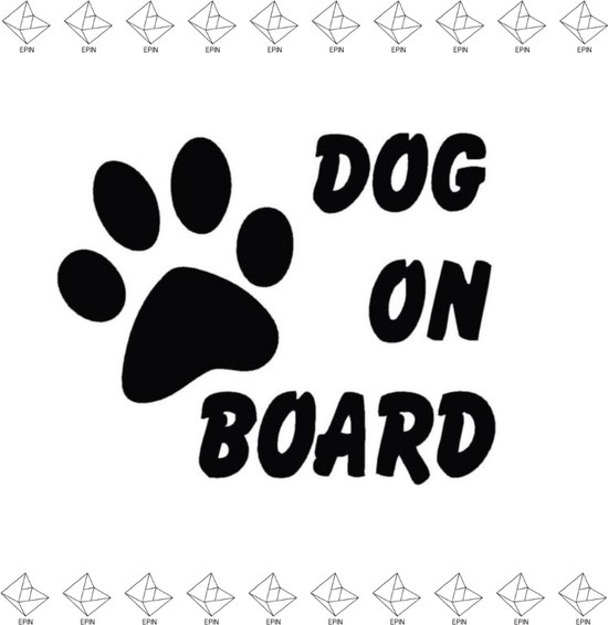 EPIN | Dog On Board Auto Sticker | Hond Aan Boord Autosticker | 15x12 CM |  ZWART | bol.com