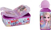 Disney Frozen Multi compartment broodtrommel (18cm X 13cm X 6cm) + drinkfles (18 cm hoog) 400 ml