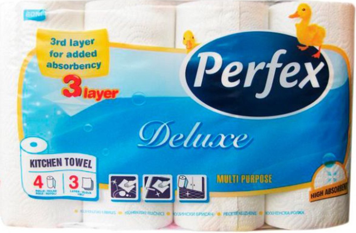 Keukenrol Perfex High Absorbent 12 x 4 = 48 Rollen 3-laags High Absorbent