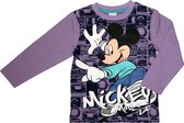 Disney - Jongens Kleding - Mickey Mouse - Longsleeve - Paars - T-shirt met lange mouwen - Maat 128