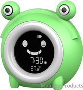 JPS Slaaptrainer - Kinderwekker - Kikker - Nachtlampje - Inclusief handleiding - Digitale wekker - USB aansluiting - Lichtkleuren - Groen