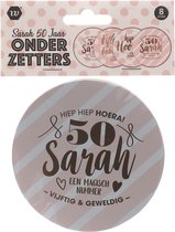 onderzetters Sara 50 jaar 8 stuks