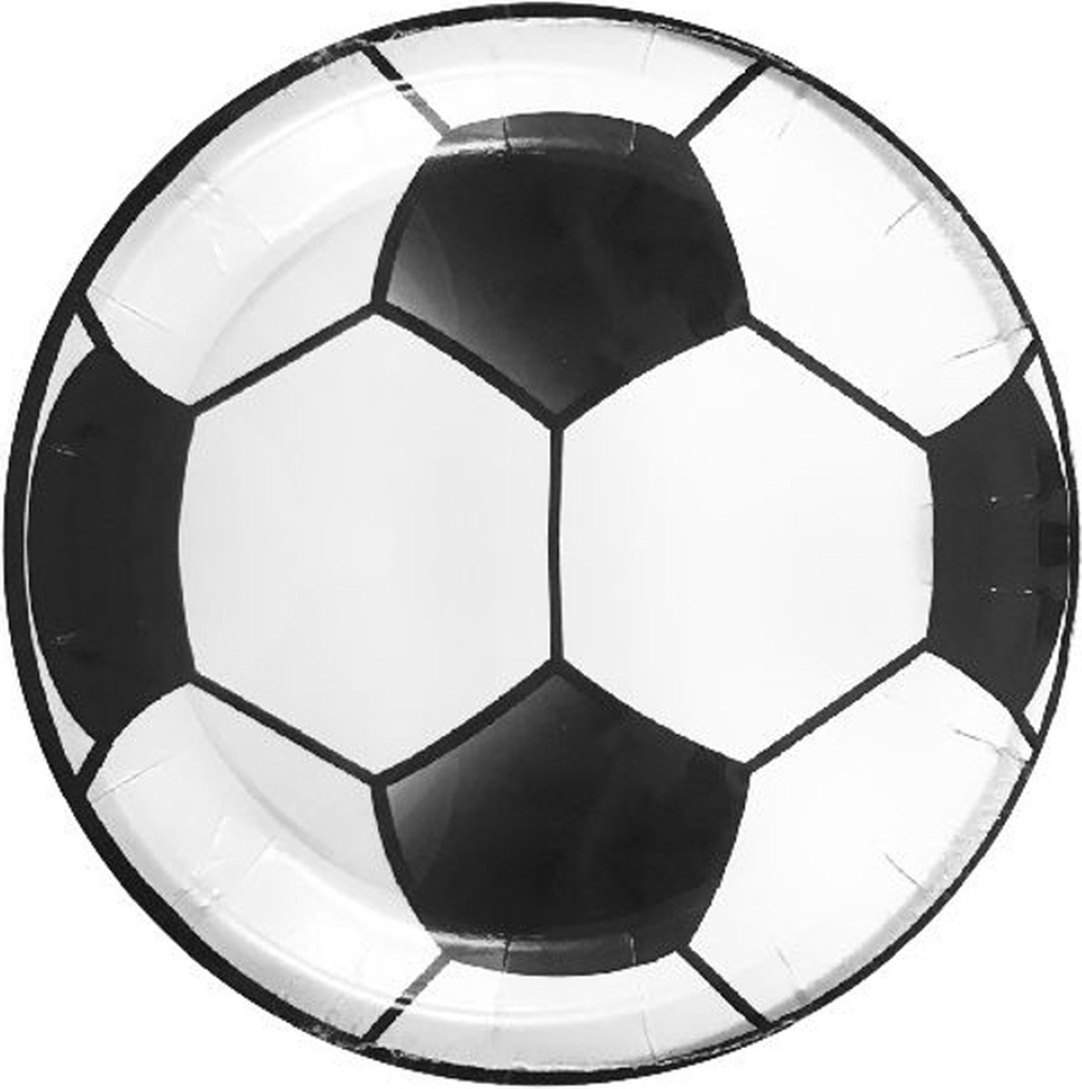 Kartonnen Bordjes Voetbal (8st) 18 cm - Wegwerp borden - Feest/verjaardag/ voetbal borden