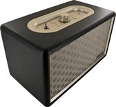 SCHWAIGER -661705- Bluetooth Speaker Retro Design Stereo Speaker Leather Optics houten kast volumineuze geluid draadloos luisteren naar muziek draadloos streaming vintage muziekdoos