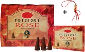 2 Pakjes - Wierook - Wierookkegeltjes - Kegeltjes - Kegels - Incense Cones - Precious Rose - Roos - 20 Kegeltjes + Gelukspoppetje