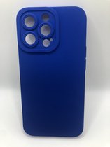 Hoogwaardige Siliconen hoesje met bescherming rondom Camera/Lens - Geschikt voor iPhone 13 Pro - Kobalt blauw (Let OP: Past Alleen 13 Pro)