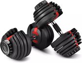Belecoo®- Verstelbare dumbells- Dumbbell set- gewichten- Halter set- adjustable dumbbells- aanpasbare dumbells- Zwart- 2 t/m 24 kg
