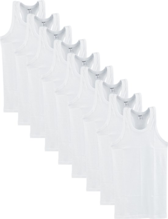 9 stuks SQOTTON halterhemd - 100% katoen - wit - Maat L