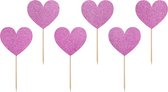 Partydeco - Cupcake toppers harten sweet love (5 stuks)