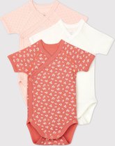 Petit Bateau Set van 3 babybody's in biokatoen Meisjes Rompertje - Maat 56