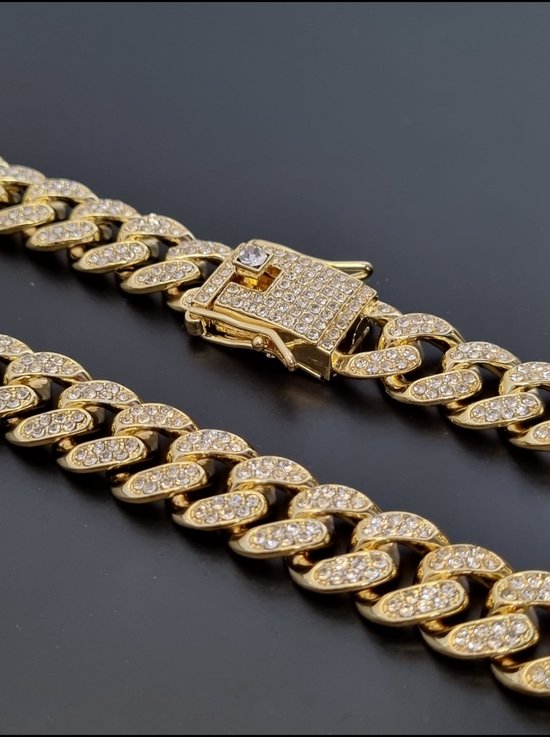 Diamond Boss - Iced out cuban Ketting - 60 cm - Goud plated