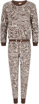 Little Indians Pyjama Zebra Dames Katoen Bruin/wit Maat S