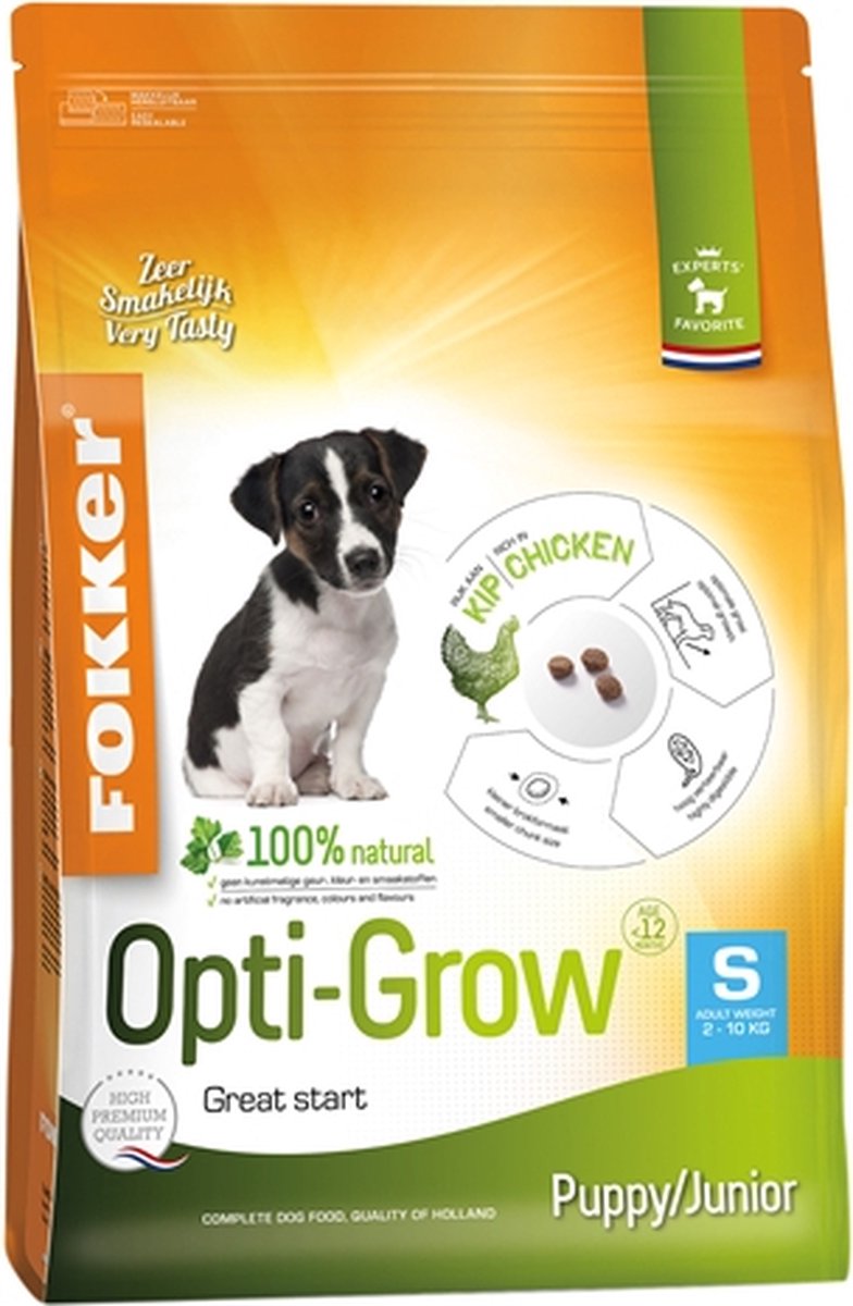 Fokker Dog Opti-Grow S Kip - Hondenvoer - 2.5 kg