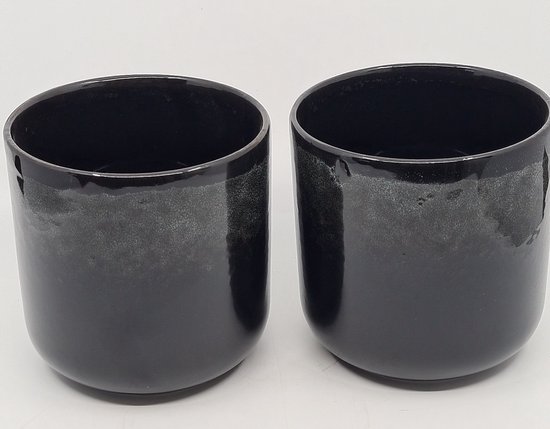 2 stuks keramieke pot Lanchester stoneware black 13cms hoog Ø 13cms. Schitterende keramieken bloempot die past in elk interieur.