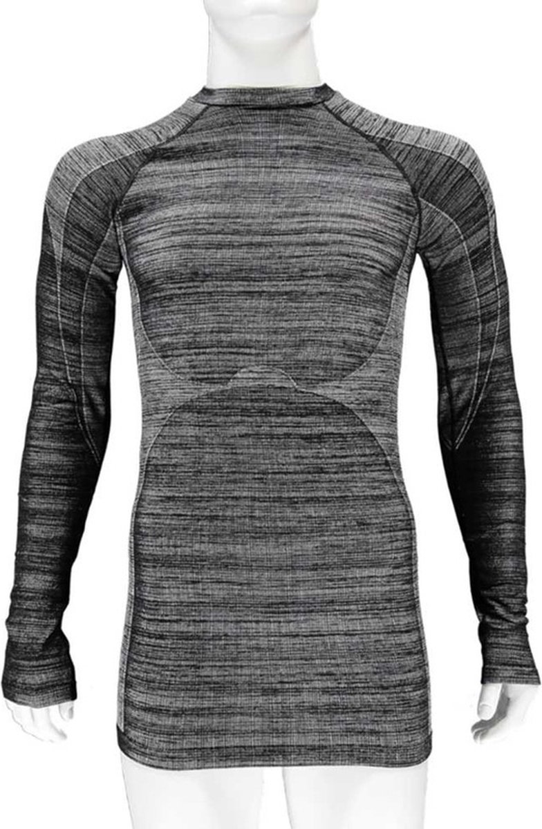 Thermo shirt zwarte melange lange mouw voor heren – Wintersport kleding a€” Thermokleding XL (54) Thermo shirt zwarte melange lange mouw voor heren – Wintersport kleding a€” Thermokleding XL (54)